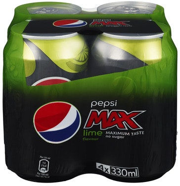 Bilde: © PepsiCo / Oda PepsiCo Pepsi Max Lime 4 x 0,33l, 1,32 l
