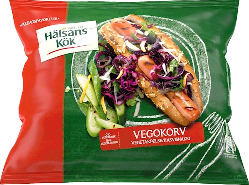 Bilde: © Hälsans Kök / Kolonial.no Hälsans Kök Vegetarpølse 8 stk, 300 g