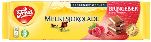 Bilde: © Freia / Kolonial.no Freia Melkesjokolade Bringebær Limited Edition, 190 g