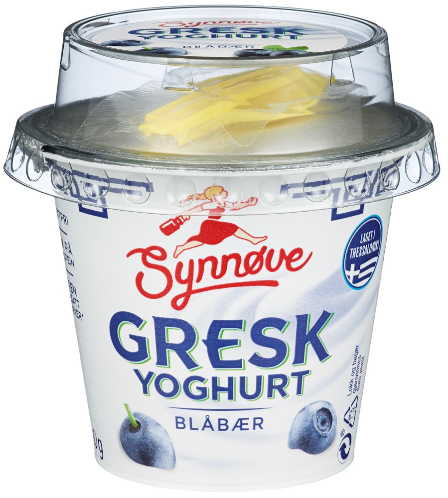 Synnøve Gresk Yoghurt Blåbær uten Tilssatt Sukker