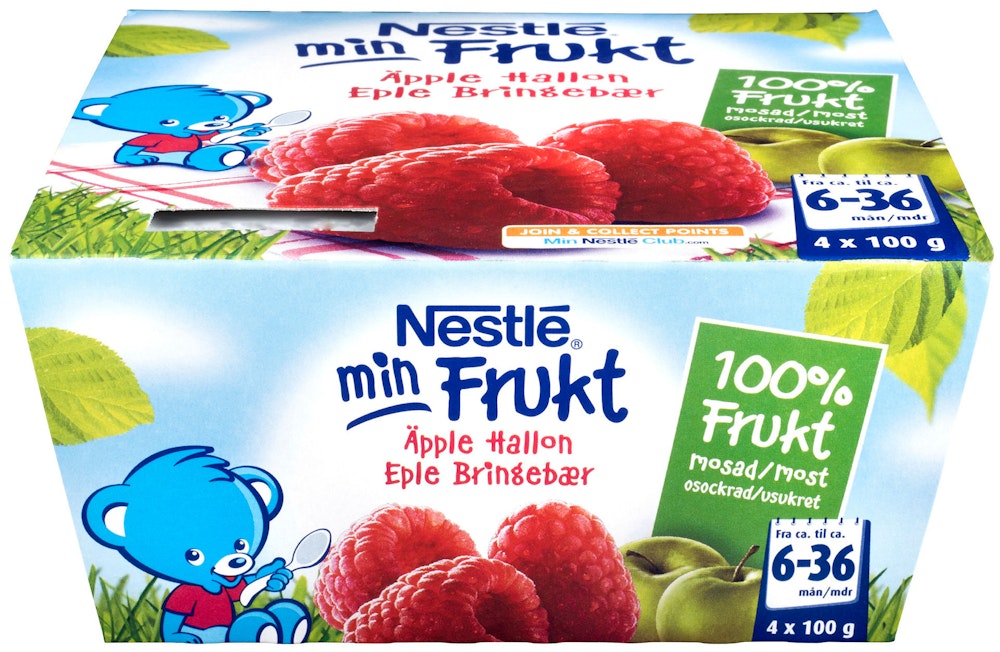 Nestlé Min Frukt Eple Bringebær Fra 6 mnd
