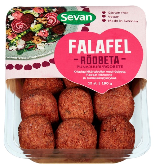 Bilde: © Sevan / Kolonial.no Sevan Fersk Falafel Med Rødbet, 190 g