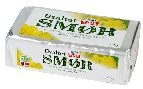 Bilde: © Tine / Kolonial.no Tine Usaltet Smør 250 g