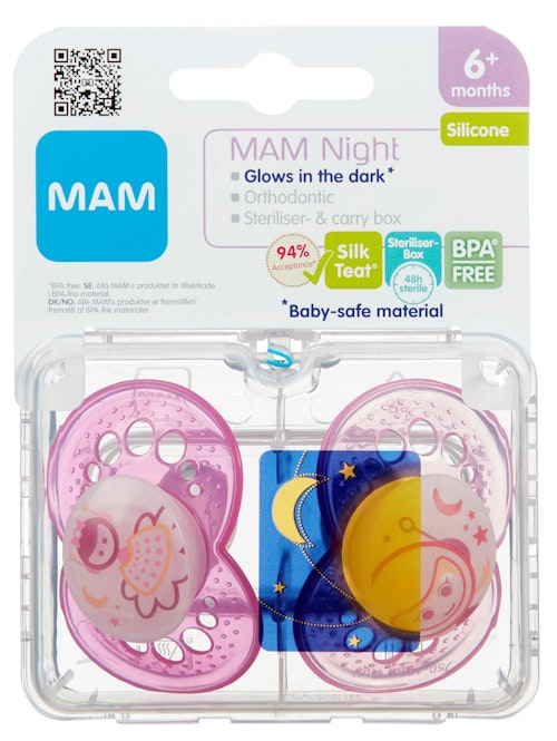 Bilde: © MAM / Kolonial.no MAM Smokk Night Assortert variant, Fra 6 mnd, 2 stk