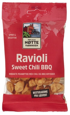 Bilde: © Den Lille Nøttefabrikken / Oda Den Lille Nøttefabrikken Ravioli Sweet Chili BBQ