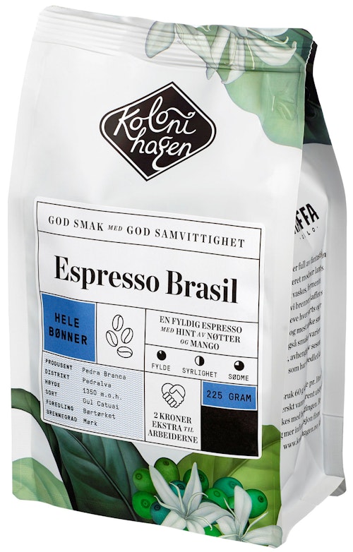 Bilde: © Kolonihagen / Kolonial.no Kolonihagen Espresso Brasil Hele Bønner, 225 g