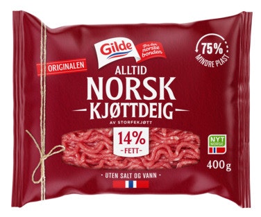 Bilde: © Gilde / Oda Gilde Kjøttdeig av Storfe 14% u/salt og vann, 400 g
