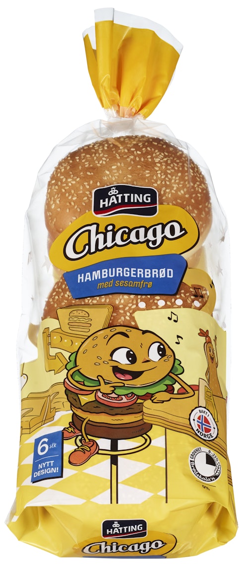 Hatting Chicago Hamburgerbrød 6 stk