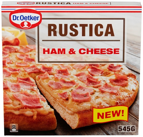 Bilde: © Dr. Oetker / Kolonial.no Dr. Oetker Rustica Pizza Ham & Cheese, 545 g