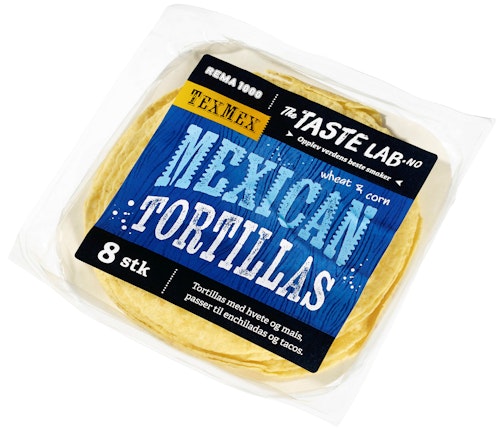 Bilde: © REMA 1000 / Kolonial.no REMA 1000 Tortillas Mais Taste Lab, 8 stk ca 20 cm