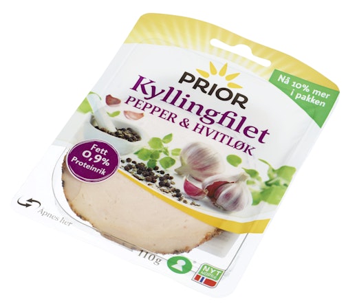 Bilde: © Prior / Oda Prior Kyllingfilet Med Pepper & Hvitløk 110 g