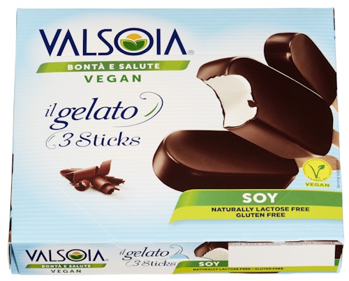 Bilde: © Valsoia / Kolonial.no Valsoia Gelato Pinneis med Sjokolade Melkefri, Glutenfri, 250 g