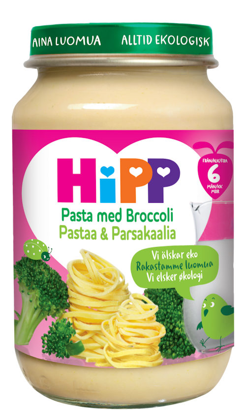 Hipp Pasta med Broccoli Fra 6 mnd, Økologisk