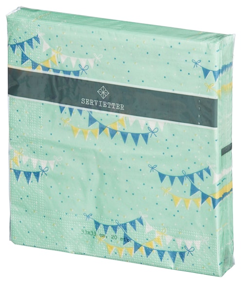 Bilde: © REMA 1000 / Kolonial.no REMA 1000 Servietter Assortert Farge/Motiv Bursdag 20 stk