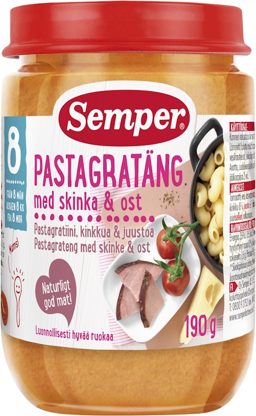 Bilde: © Semper / Oda Semper Pastagrateng med Skinke Fra 8 mnd, 190 g