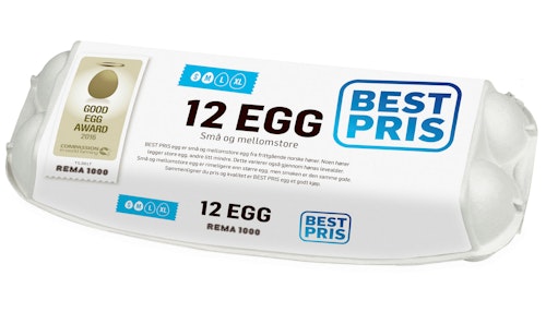 Bilde: © Prima / Kolonial.no Prima Egg Str S/M, 12 stk