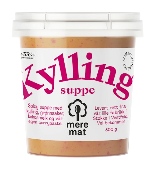 Bilde: © Mere Mat / Kolonial.no Mere Mat Suppe med Kylling, Curry & Grønnsaker 500 g