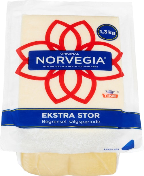 Bilde: © Tine / Kolonial.no Tine Norvegia 27% skorpefri 1,3 kg