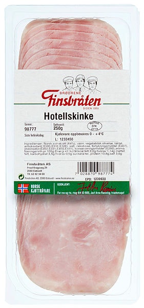 Bilde: © Finsbråten / Kolonial.no Finsbråten Kokt Skinke 64% Kjøtt, 250 g