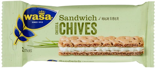 Bilde: © Wasa / Kolonial.no Wasa Sandwich Cream Cheese & Gressløk 37 g