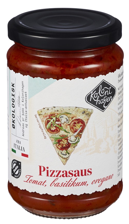 Bilde: © Kolonihagen / Oda Kolonihagen Pizzasaus med Tomat, Basilikum og Oregano Økologisk