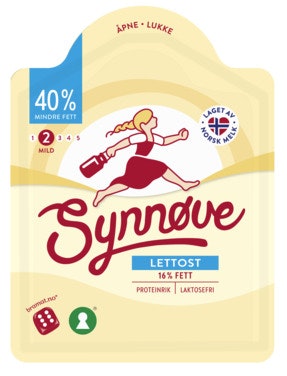 Bilde: © Synnøve / Oda Synnøve Synnøve Lett Gulost Skivet 16%, 150 g