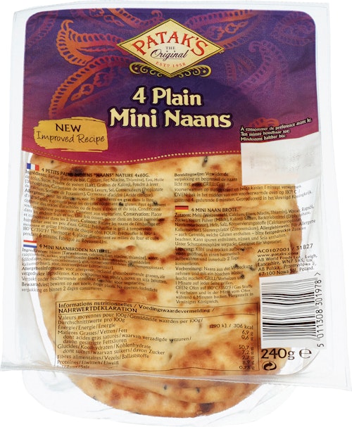 Bilde: © Patak's / Oda Patak's Naanbrød Original Mini 4 stk