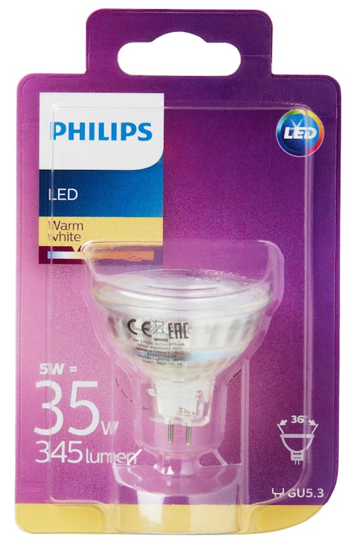 Bilde: © Philips / Oda Philips Lyspære Led Spot 35w, Gu5.3, 12v Varmhvit