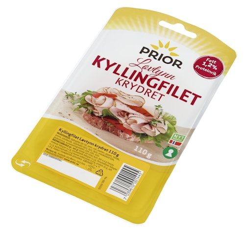 Bilde: © Prior / Oda Prior Kyllingfilet Løvtynn Krydret, 110 g