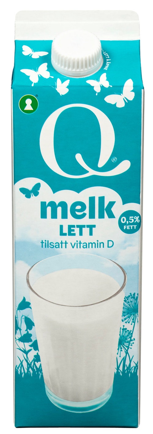 Bilde: © Q-meieriene / Kolonial.no Q-meieriene Q Melk Ekstra lett 0,5%, 1 l
