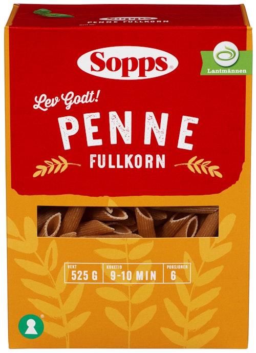 Bilde: © Sopps / Kolonial.no Sopps Penne Fullkorn 525 g