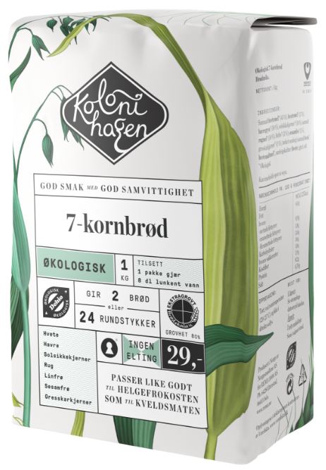 Bilde: © Kolonihagen / Kolonial.no Kolonihagen Brødmiks 7-korn Økologisk, 1 kg