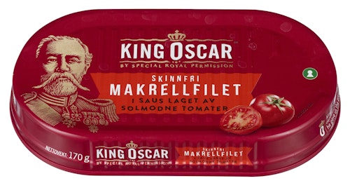 Bilde: © King Oscar / Oda King Oscar Skinnfri Makrell 170 g