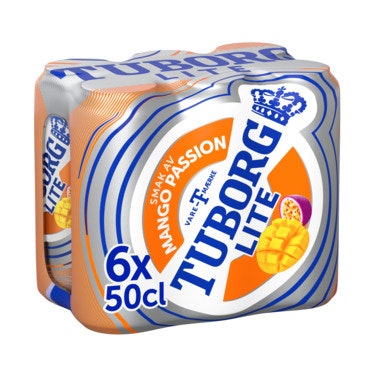 Bilde: © Tuborg / Oda Tuborg Tuborg LITE Mango & Passion 6 x 0,5l, 3 l
