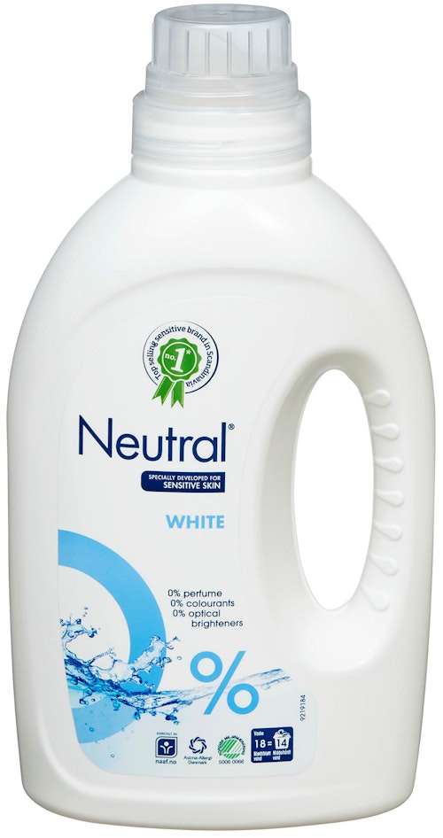 Bilde: © Neutral / Kolonial.no Neutral Flytende Maskinvask Hvitt Tøy 1070 ml