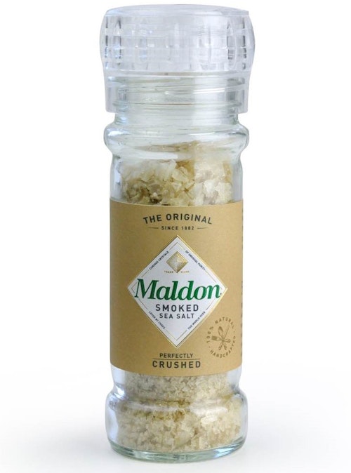 Bilde: © Maldon / Kolonial.no Maldon Havsaltflak Smoked Med Kvern, 55 g