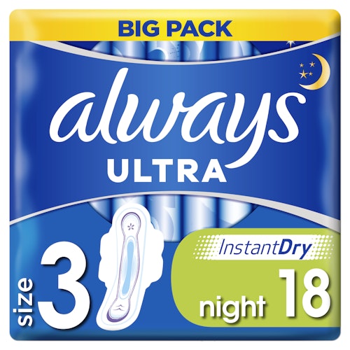 Bilde: © Always / Oda Always Bind Ultra Night 18 stk