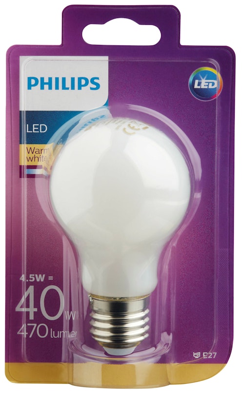 Bilde: © Philips / Kolonial.no Philips Lyspære Led Classic 40w, E27 Matt, 1 stk