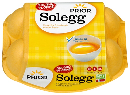 Bilde: © Prior / Kolonial.no Prior Solegg fra Frittgående Høner Str M/L/XL, 6 stk