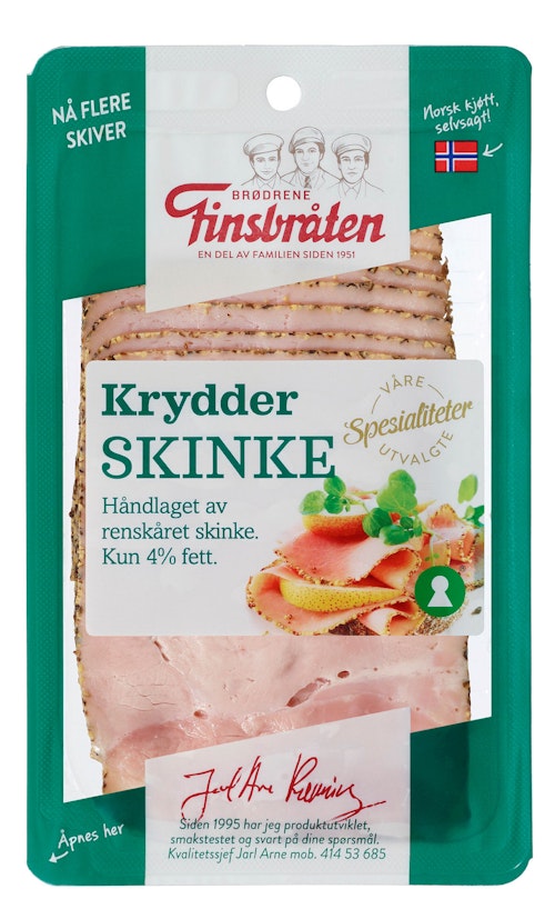 Bilde: © Finsbråten / Kolonial.no Finsbråten Håndlaget Krydderskinke 100 g