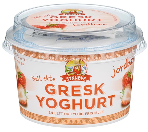 Bilde: © Synnøve / Kolonial.no Synnøve Gresk Yoghurt Jordbær 150 g