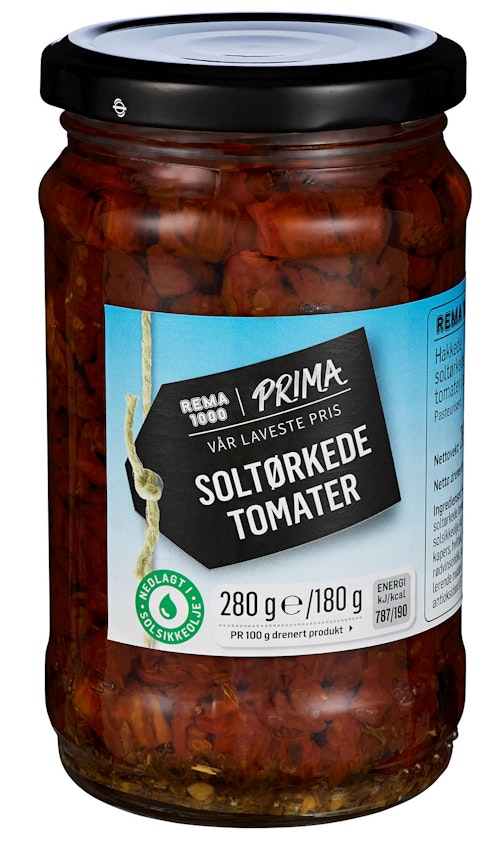 Bilde: © REMA 1000 / Kolonial.no REMA 1000 Soltørkede Tomater 280 g