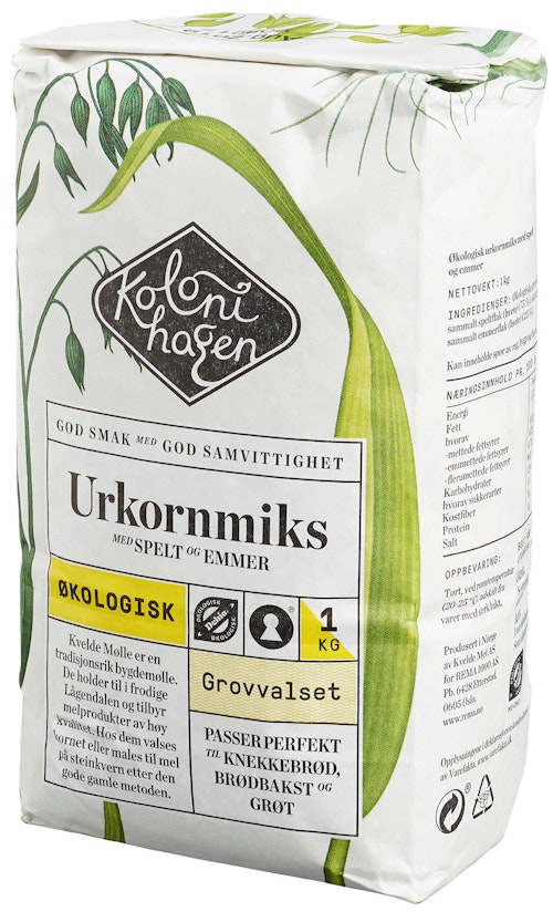 Bilde: © Kolonihagen / Kolonial.no Kolonihagen Urkornmiks med Spelt og Emmer Økologisk, 1 kg