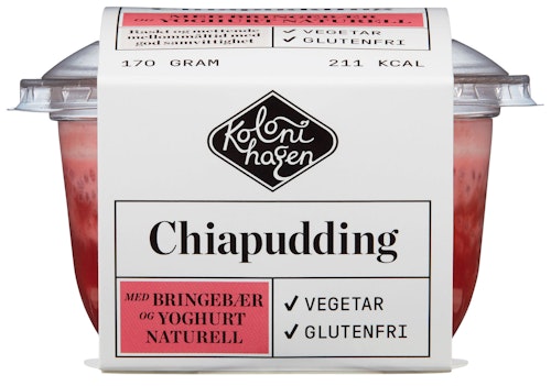 Bilde: © Kolonihagen / Kolonial.no Kolonihagen Chiapudding Med Bringebær 170 g