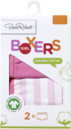 Bilde: © Pierre Robert / Kolonial.no Pierre Robert Cotton Boxer Kids Girl Stripe, str. 110-116, 2 stk