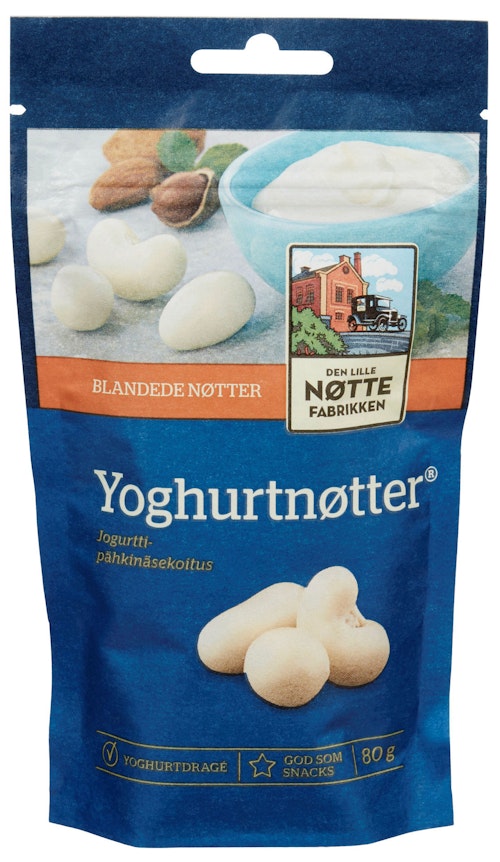 Bilde: © Den Lille Nøttefabrikken / Kolonial.no Den Lille Nøttefabrikken Yoghurtnøtter 80 g