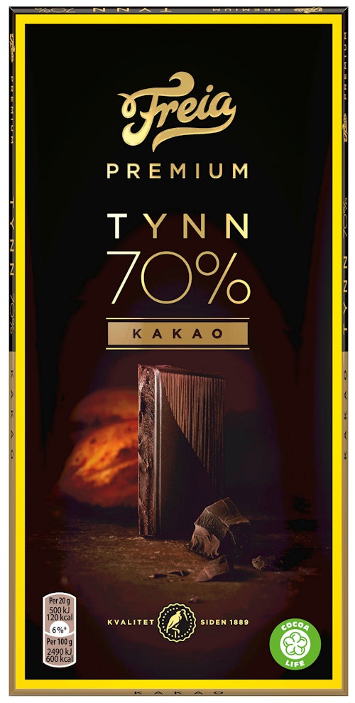 Bilde: © Freia / Kolonial.no Freia Premium Dark 70% Cocoa 100 g