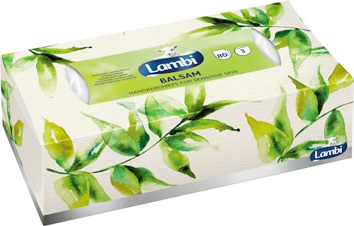 Bilde: © Lambi / Kolonial.no Lambi Boks Balsam Lommetørk 1 stk