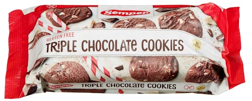 Bilde: © Semper / Kolonial.no Semper Triple Choco Cookies Glutenfri, 150 g