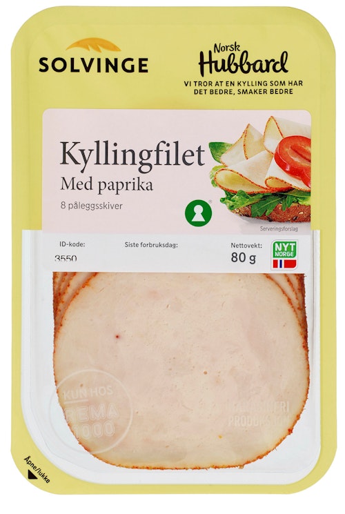 Bilde: © Solvinge / Kolonial.no Solvinge Kyllingfilet med Paprika 80 g